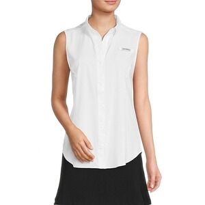 Columbia Women's Tamiami Collar Neck Sleeveless Button Front Shirt Size Large